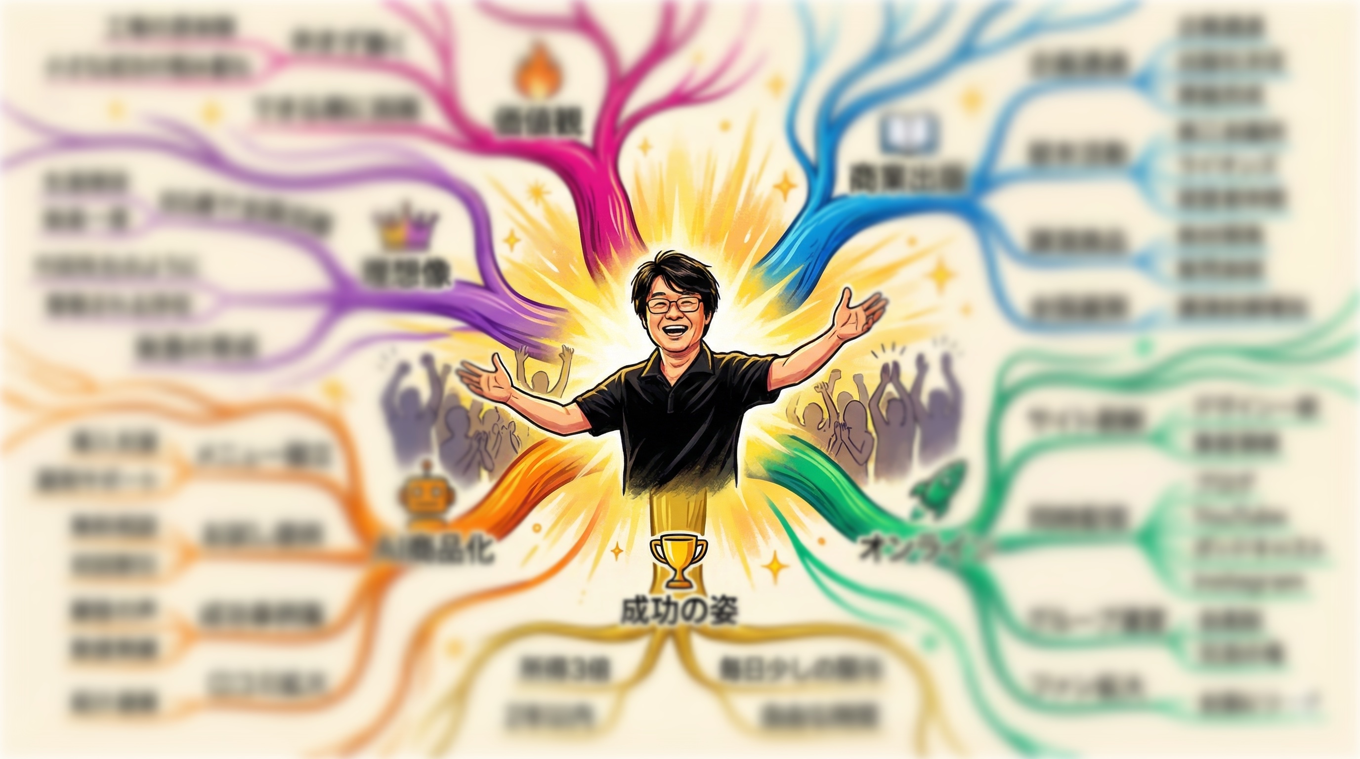 マインドマップ形式の経営計画サンプル