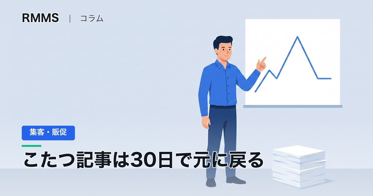 上がってから元の高さまで戻る折れ線グラフを指し示す男性のイラスト