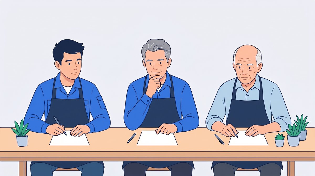 セミナーの会場で、一人ずつ売り先の答えを考える参加者
