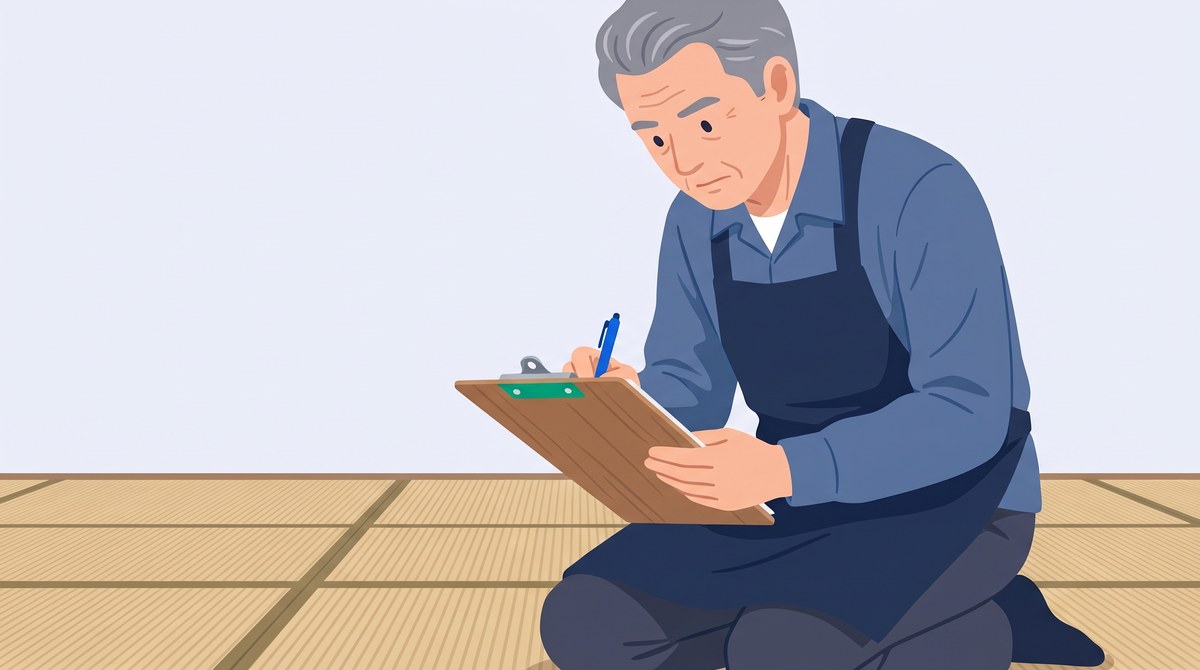 畳の見積もりだけを書き込む畳店の社長