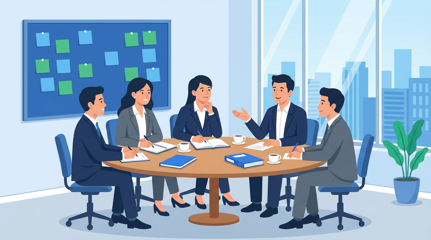 メンバー同士が打ち解けて議論する様子