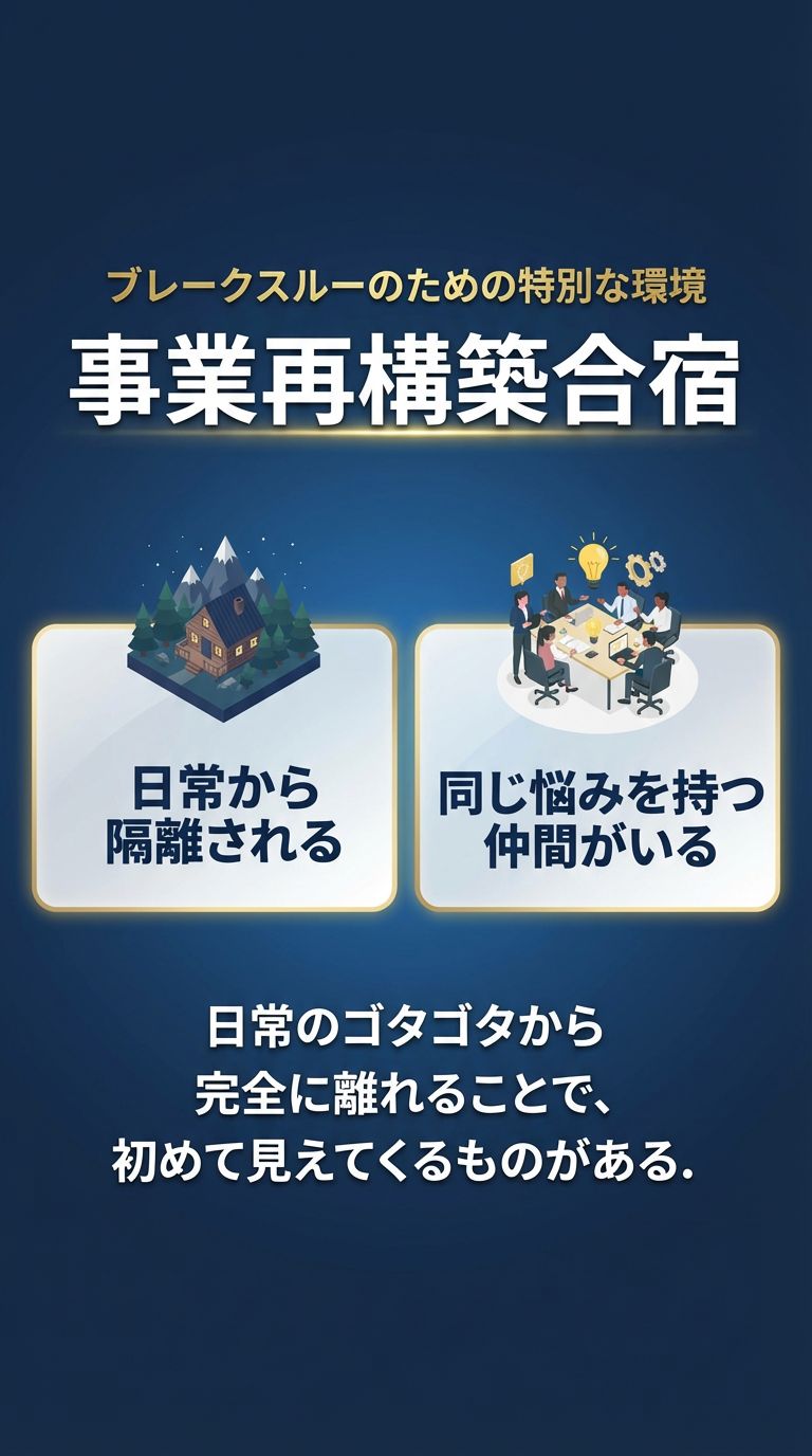 事業再構築合宿 - ブレークスルーのための特別な環境