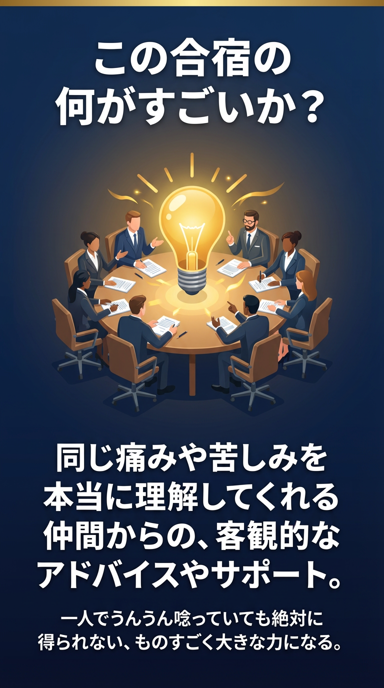 この合宿の何がすごいか？仲間からの客観的なアドバイス